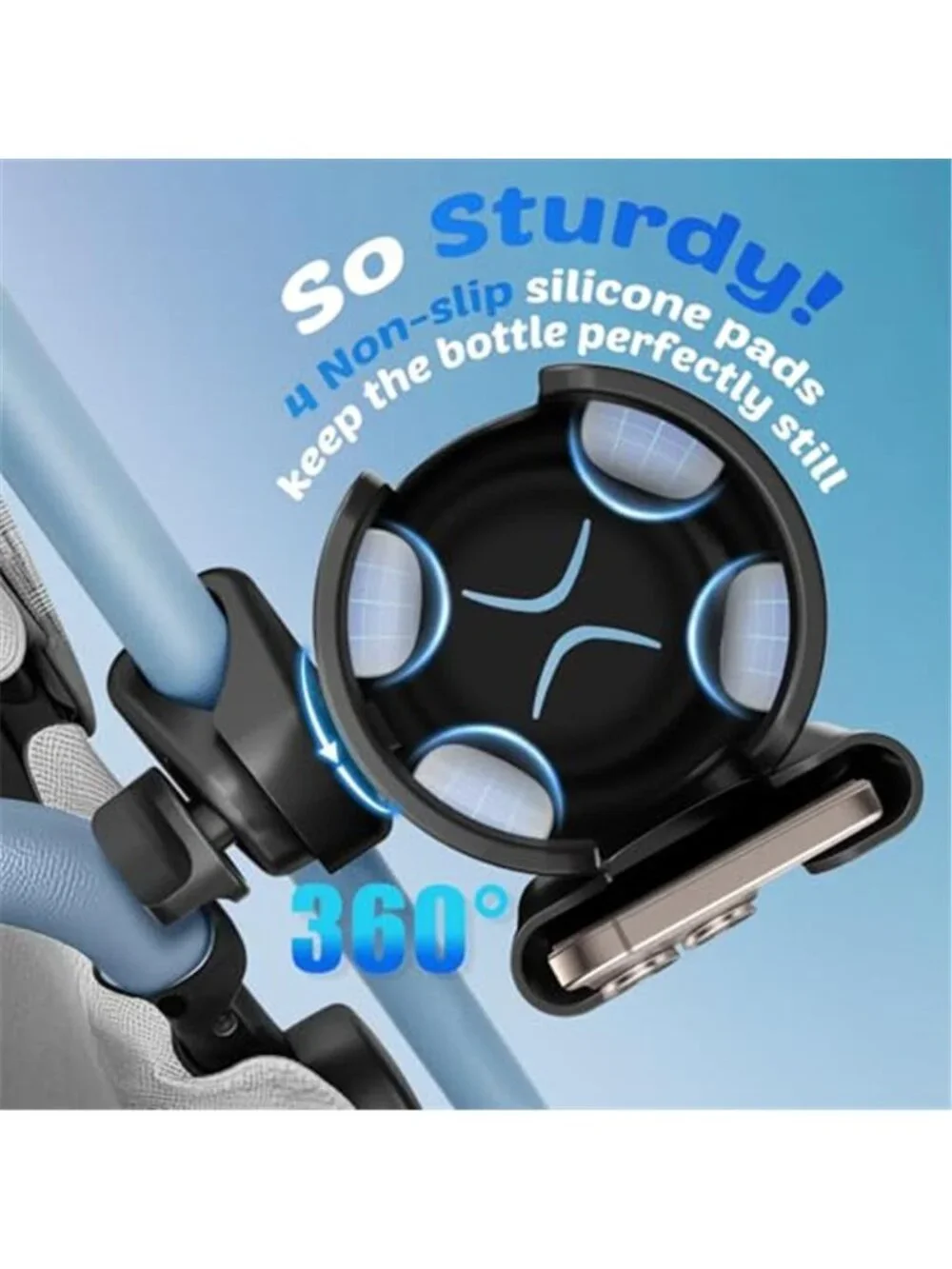 Cup Holder for Walker Stroller Cup Holder Attachment with Phone Holder